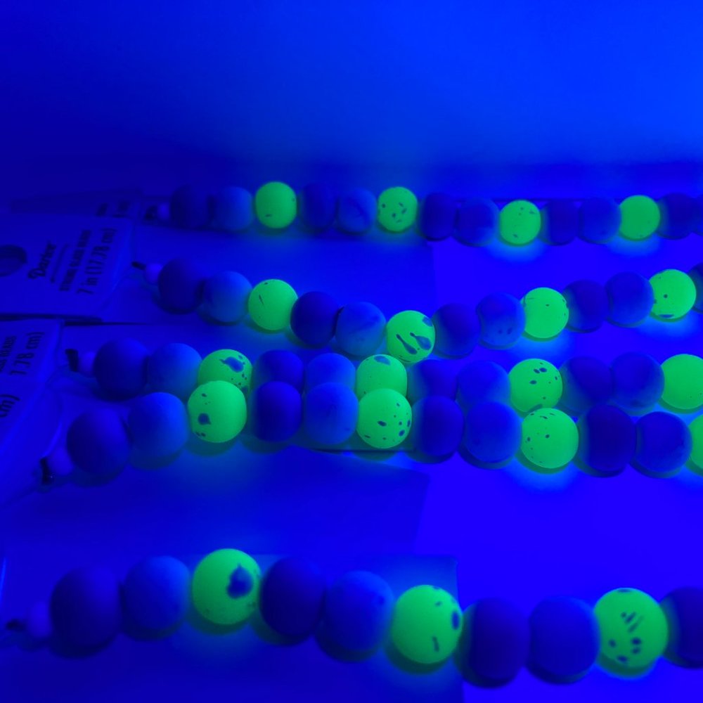Glass & UV Reactive Jewelry Making Beads Blue